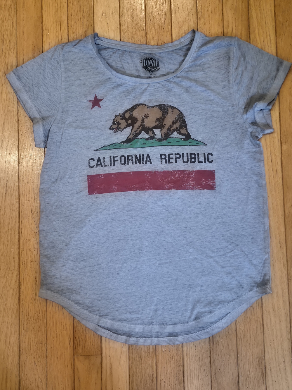 ​Vintage Style California Republic Bear Graphic T-Shirt Heather Grey M
